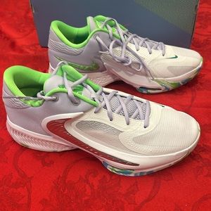 Nike zoom freak 4 white purple blue green size 12 new inbox